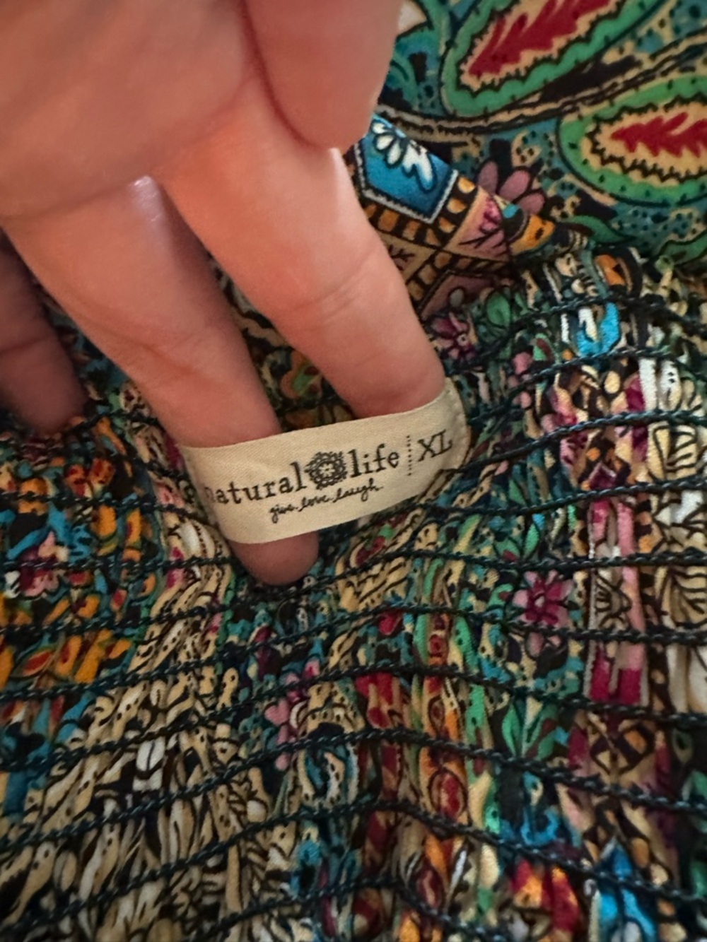 Natural Life Hanna Maxi Skirt Paisley Combo Boho Flowy Tiered Maxi Skirt Size XL - Picture 7 of 8